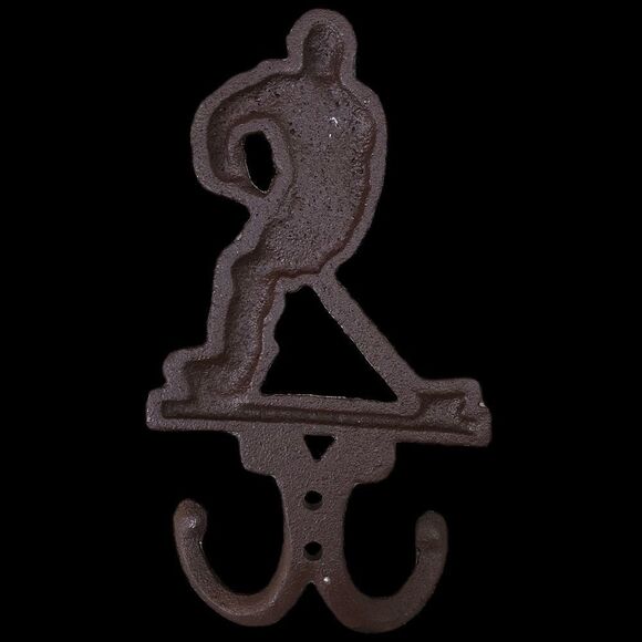 Ice hockey brown hook for keys for coats iron cast reliable sturdy(2/pack) - Picture 2 of 2